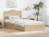 Bed Frame with Headboard Sonoma Oak 70 x 190 cm Engineered Wood 3413668