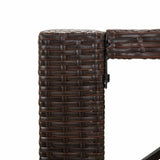 7 Piece Garden Bar Set with Cushions Brown Poly Rattan 3203951