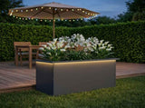 Garden Planter with LED Antracite 40 x 80 x 40 cm Steel 8008158