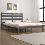 3103670 Bed Frame without Mattress Grey Solid Wood 200x200 cm