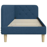 Corner Bed Frame with Headboard Blue 80 x 200 cm Fabric 42016560