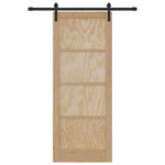 Sliding Door Manual Natural and black 83 x 211 cm 3333282