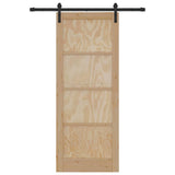 Sliding Door Manual Natural and black 83 x 211 cm 3333282