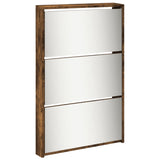 Shoe Cabinet with Mirror 5-Layer Smoked Oak 63x17x169.5 cm 3228283