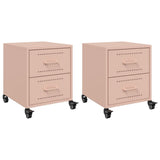 ZNTS Bedside Cabinets 2 pcs Pink 36x39x43.5 cm Steel 846629