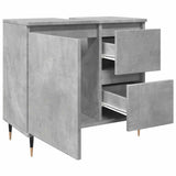 Bathroom Cabinet Concrete Grey 65x33x60 cm Engineered Wood 857222