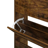 Shoe Cabinet Smoked Oak 63x24x147 cm Engineered Wood 342547