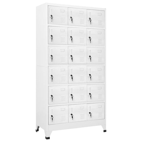 Locker Cabinet with 18 Compartments Metal 90x40x180 cm 245966