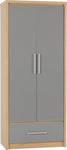 ZNTS Seville 2 Door 1 Drawer Wardrobe 100-101-072