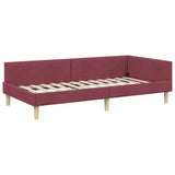 Corner Bed Frame with Headboard Wine Red 80 x 200 cm Fabric 42016104