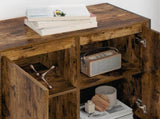 Side Cabinet Smoke Oak 79 x 36 x 75 cm Engineered Wood 886602