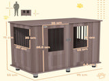 Dog Crate Table for Medium and Large Dogs with Magnetic Door for Indoor Use, 95 x 55 x 75 cm, Purple T3398P376408