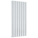 ZNTS Roof Panels 12 pcs Powder-coated Steel Silver 80x36 cm 319137