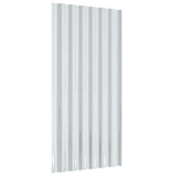 ZNTS Roof Panels 12 pcs Powder-coated Steel Silver 80x36 cm 319137