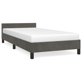 Bed Frame without Mattress Dark Grey 90x190cm Single Velvet 349903