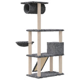 Cat Tree with Sisal Scratching Posts Dark Grey 131 cm 171605