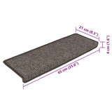 Stair Mats Self-adhesive Sisal-Look 15 pcs 65x21x4 cm Grey and Beige 326884
