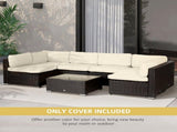 Replacement Cushion Covers for Garden Sofa Set, Garden Rattan Sofa Cushion Polyester Cover T3398P314187