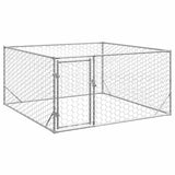 Outdoor Dog Kennel with Door 2x2x1 m Galvanised Steel 4105411