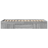 Bed Frame without Mattress Grey Sonoma 100x200 cm Engineered Wood 3295490
