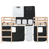 Kids' Loft Bed with Tunnel without Mattress White&Black 80x200cm 3206982