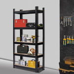 ZNTS Heavy Duty Black Metal Garage Shelving Unit Shed Storage Shelves Boltless Shelf Rack 08700525