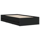 Bed Frame with Drawers without Mattress Black 90x200 cm 3207295