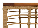 Garden Table Natural 55 x 55 x 37 cm PE Rattan and Glass 42035140