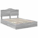Storage Bed Grey Sonoma 160 x 200 cm Engineered Wood 3413490