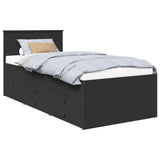 Daybed with Drawer Manual Black 90 x 200 cm Engineered Wood 3408530