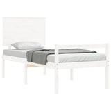 Senior Bed without Mattress White Single Solid Wood 3195447