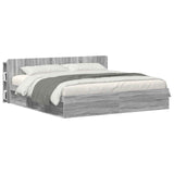 Headboard Cabinet with Storage Grey Sonoma Engineered Wood 8001243