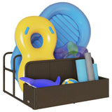 Poolside Float Storage Brown 110x100x57 cm Poly Rattan 4104089