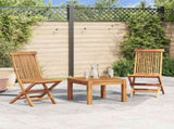 Garden Chair Set of 2 Warm Brown Sanded teak hardwood Compact 41993