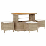 Garden Dining Set Beige Poly Rattan 42007923