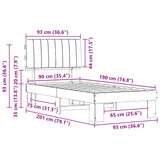 Bed Frame with Upholstered Headboard Taupe 90 x 190 cm 877527