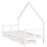 Kids Bed Frame with Drawers White 80x200 cm Solid Wood Pine 834550