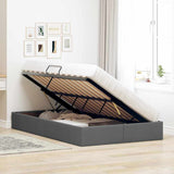 Storage Bed with Mattress Dark Grey 120 x 200 cm Fabric 3370005