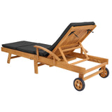 Sun Lounger Folding Brown and Dark Grey Solid Teak Wood 42032671
