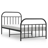 Bed Frame Black Steel Single Bed Frame Rectangular 353648