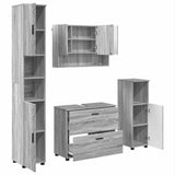 Bathroom Furniture Set with Drawer with Shelf 4 pcs Grey Sonoma 3393049