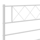 Metal Bed Frame without Mattress with Footboard White 183x213cm 372349