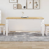 Dining Table Corona White 160x80x75 cm Solid Wood Pine 4005719