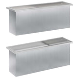 Garden Planter with LED 2 pcs Silver 30 x 100 x 30 cm 8008123