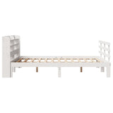 Bed Frame White Solid pine wood Double Bed Frame Rectangular 3306852