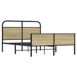 Bed Frame without Mattress 120x190 cm Sonoma Oak Engineered Wood 4100443