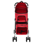 2-Layers Folding Dog Stroller Red 83x48x97 cm Oxford Fabric 172206
