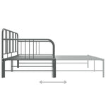 ZNTS Pull-out Sofa Bed Frame without Mattress Grey Metal 90x200 cm 324754