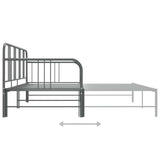 ZNTS Pull-out Sofa Bed Frame without Mattress Grey Metal 90x200 cm 324754