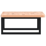 Basin Shelf Wall Mounted Steel and Solid Wood Beech 3302417